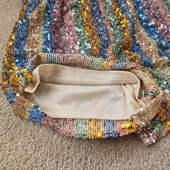 NWT Endless Rose Striped Sequin Romper XS - Picture 11 of 16